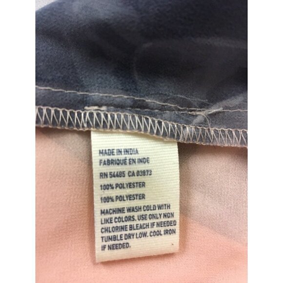 American Eagle XS Sheer Floral Shirt Top Blouse Colorblock Roses Cap Sleeve - Picture 7 of 7